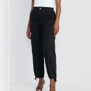 High-Waisted Barrel-Leg Cargo Ankle Pants for Women